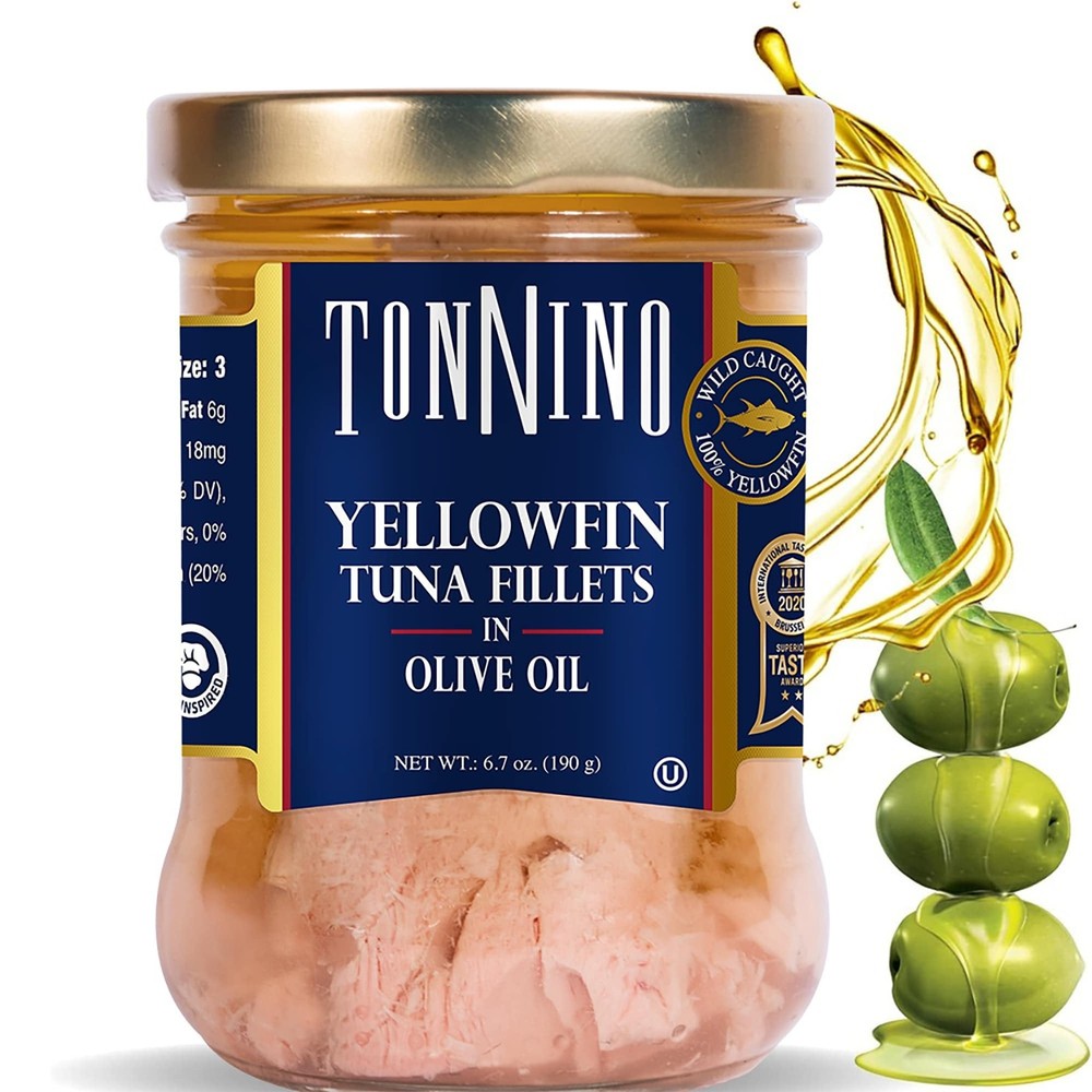 Tuna Fish Yellowfin Olive Oil Protein Snacks Ready to Eat Pack of 6
