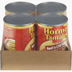 HORMEL Beef Tamales in Chili Sauce, Canned Tamales, Shelf-Stable, 15 oz Steel