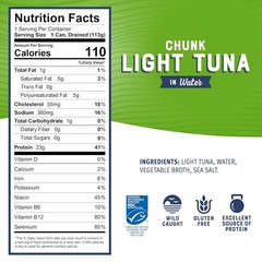 Wild Caught Chunk Light Tuna in Water 5 oz Cans (Pack of 24) Bumble Bee Tuna