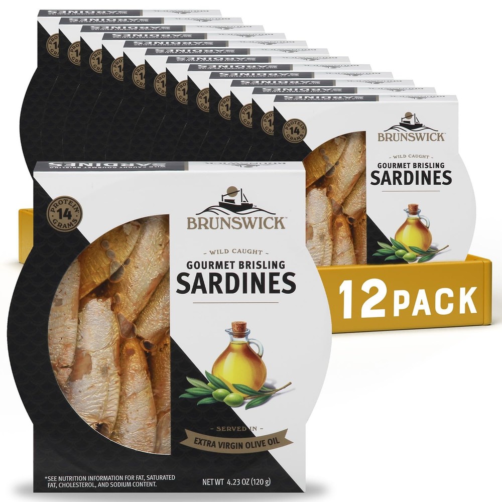 Wild Caught Gourmet Brisling Sardines in Extra Virgin Olive Oil, 4.23 Oz Can (Pa