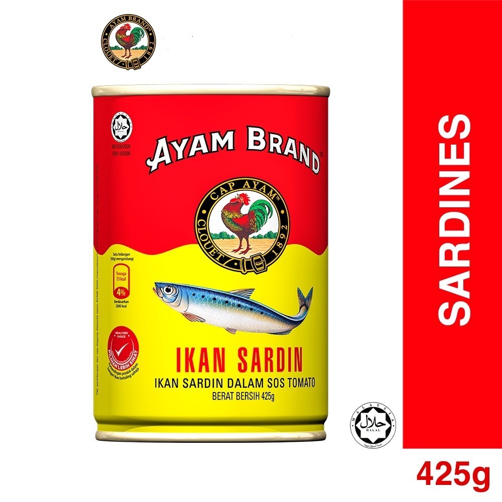 10 cans x 425g Ayam Brand Sardines – Expedited SpeedPost Delivered Duty Paid