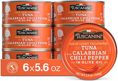 Italian Solid Light Yellowfin Tuna in Olive Oil with Calabrian Chili Peppers, 5.