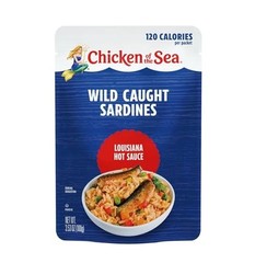 Wild Caught Sardines in Louisiana Hot Sauce, 3.53 oz Packets, Box of 36