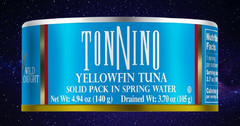 Tonnino Tuna Fish Yellowfin PoleLine – Solid Pack in Spring Water – Pack of 12..