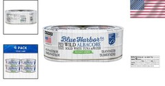 Wild Albacore Solid White Tuna in Water, No Salt Added – 4.6 oz Canned Tuna P…
