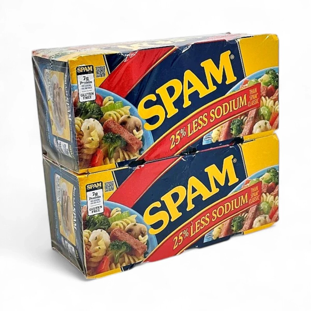 Spam Luncheon 12 Oz Meat with 25% Less Sodium – 8 Pack – Expiration 06/28