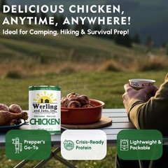 6 Cans – Werling & Sons Canned Chicken Fully Cooked Ready to Eat 14.5 Oz Food