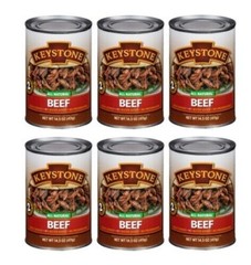 6 Cans- Keystone Meats All Natural Beef Fully Cooked 14.5 oz No Preservatives