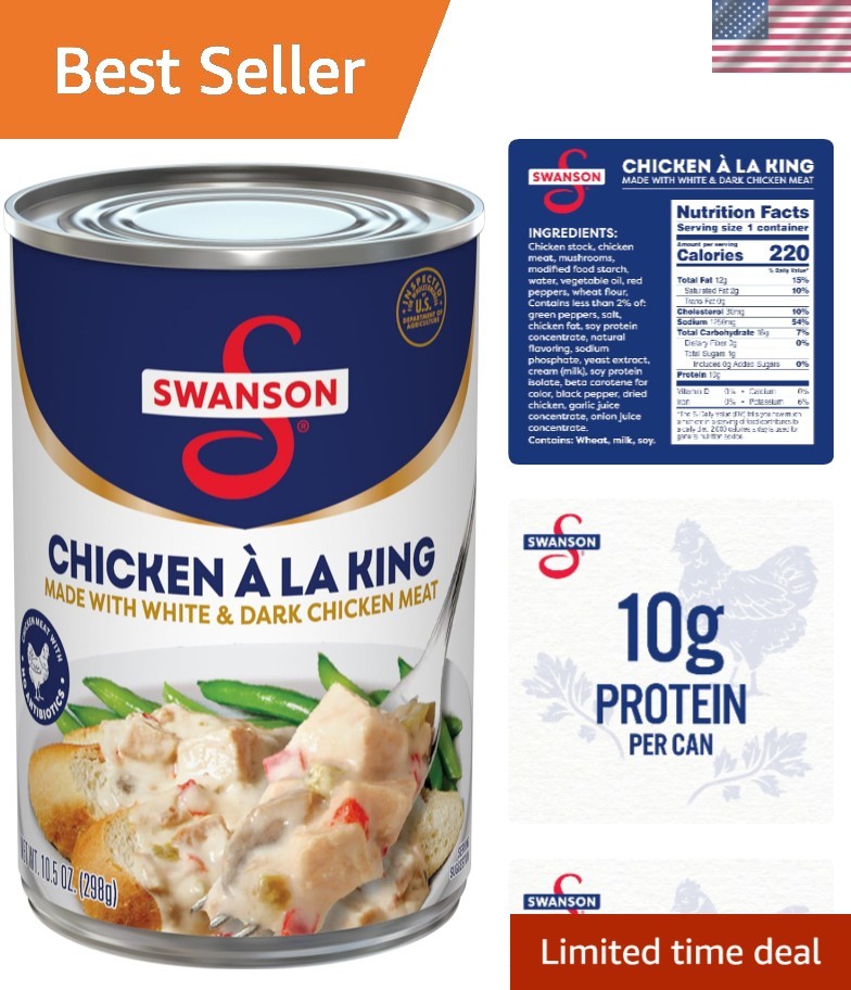 10.5 Oz Swanson Canned Chicken a la King – Quick, Hearty Meal with 10g Protein