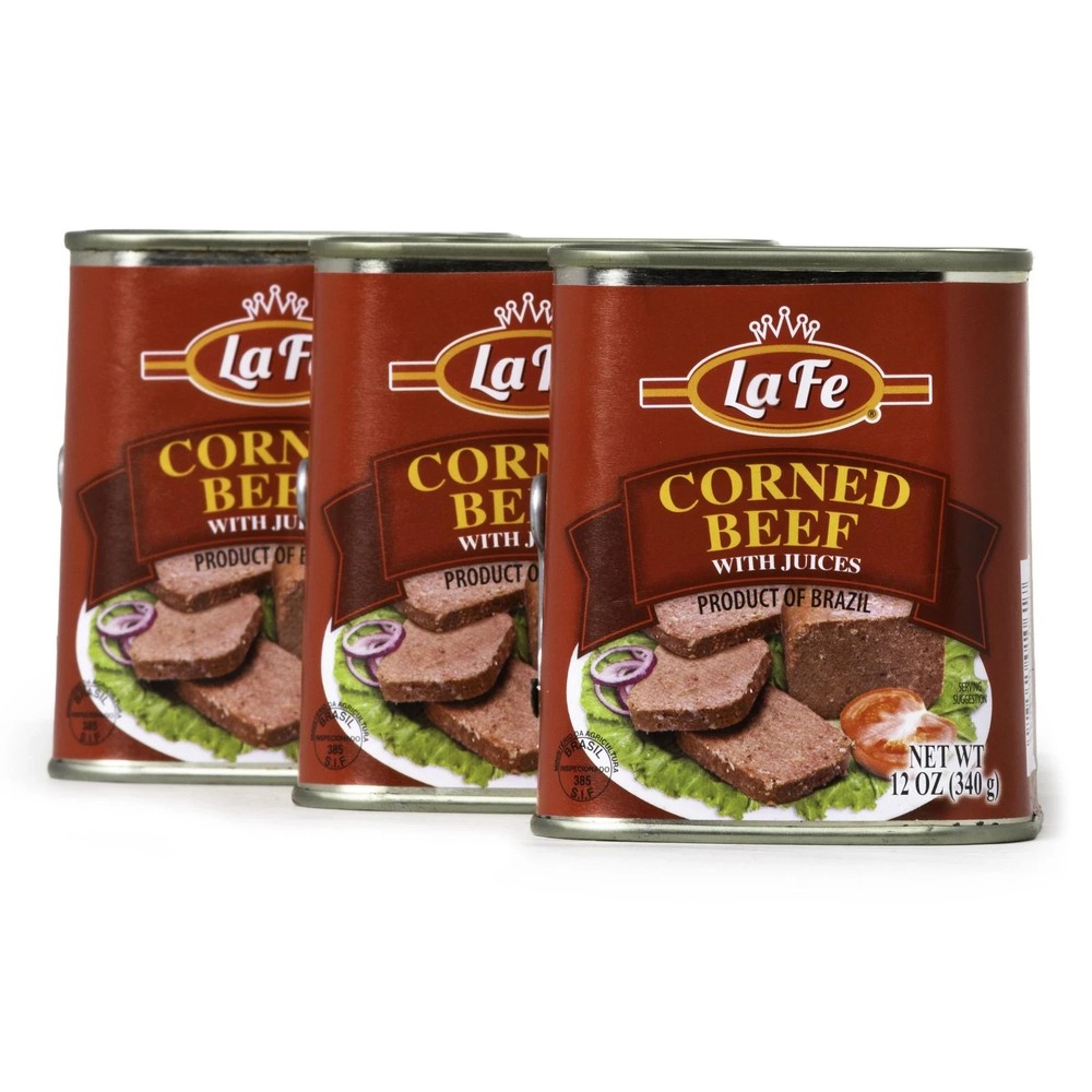 La Fe Corned Beef with Juices 12oz – 3 Pack – Canned Foods