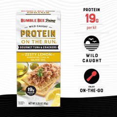 Snack Kit Prime Protein Gourmet Tuna Olive Oil Zesty Lemon Easy Open Can 12 Pack