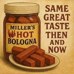 Miller’s Hot Bologna – 2-Pack Bundle by Putt Pantry – Zesty Pickled Bologna…