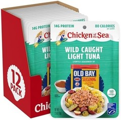 Chicken of the Sea Lightly Seasoned OLD BAY Wild Caught Light Tuna, 2.5 Ounce…