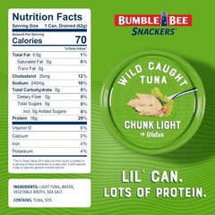 Bumble Bee Snackers 16g Protein per Serving Ready to Eat Wild Caught Skipj…