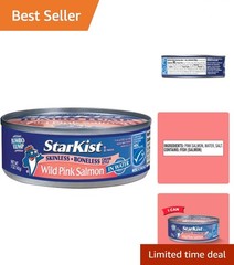 Wild Pink Salmon – Skinless, Boneless – 5 oz Can