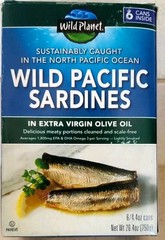 Wild Planet Wild Pacific Sardines in Extra Virgin Olive Oil 4.4 Ounce (6 Count)