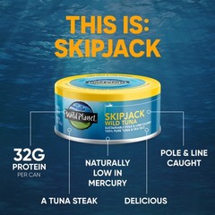 Skipjack Tuna Wild Caught in Sea Salt Canned Fish 5 oz 4 Pack