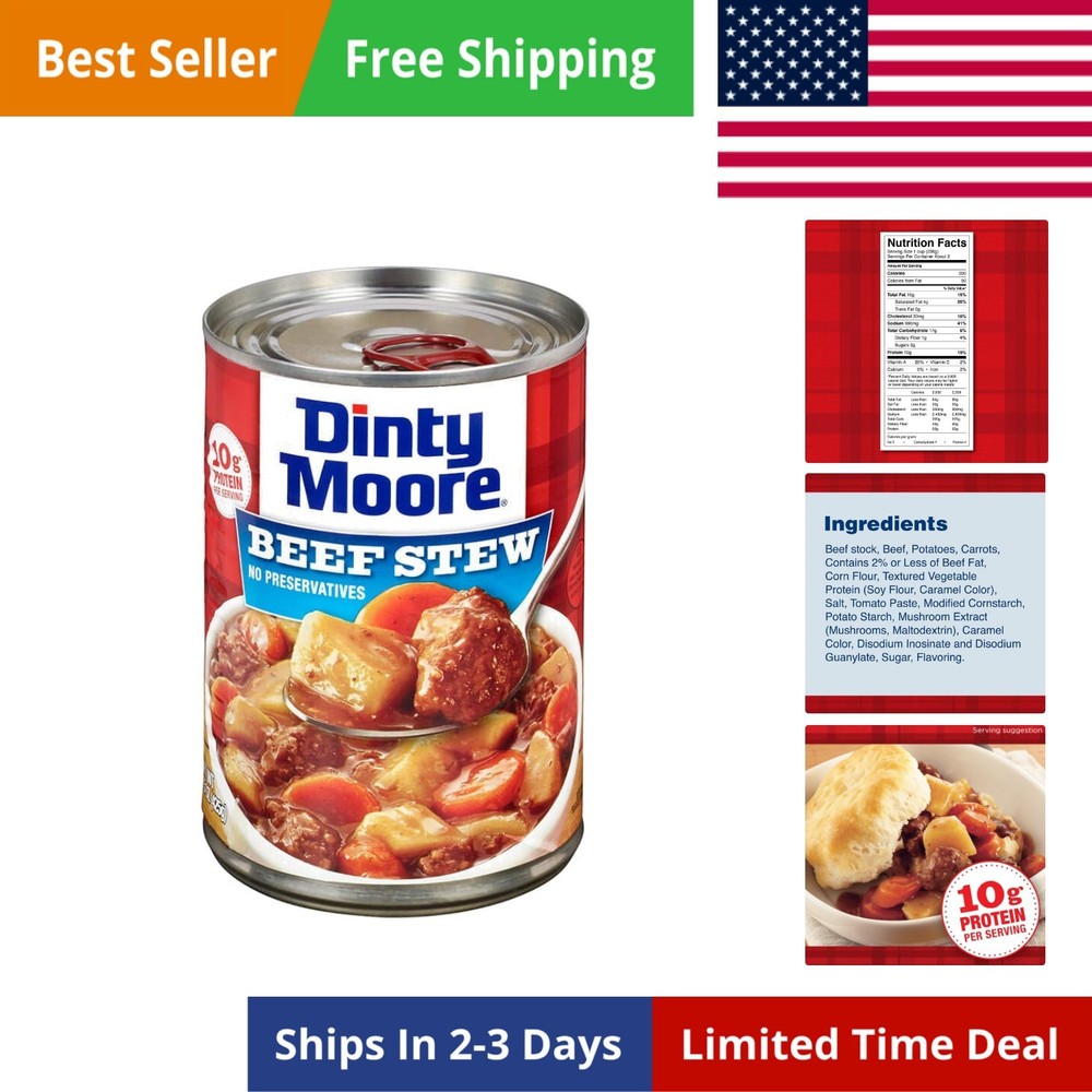 Beef Stew, 15 oz 12 Pack, Fully Cooked & Ready-To-Eat with Fresh Potatoes & C…