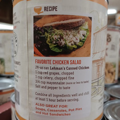 Canned Meat Chicken Long Term Food Storage, camping 4 Cans 14.5 oz Lehman’s