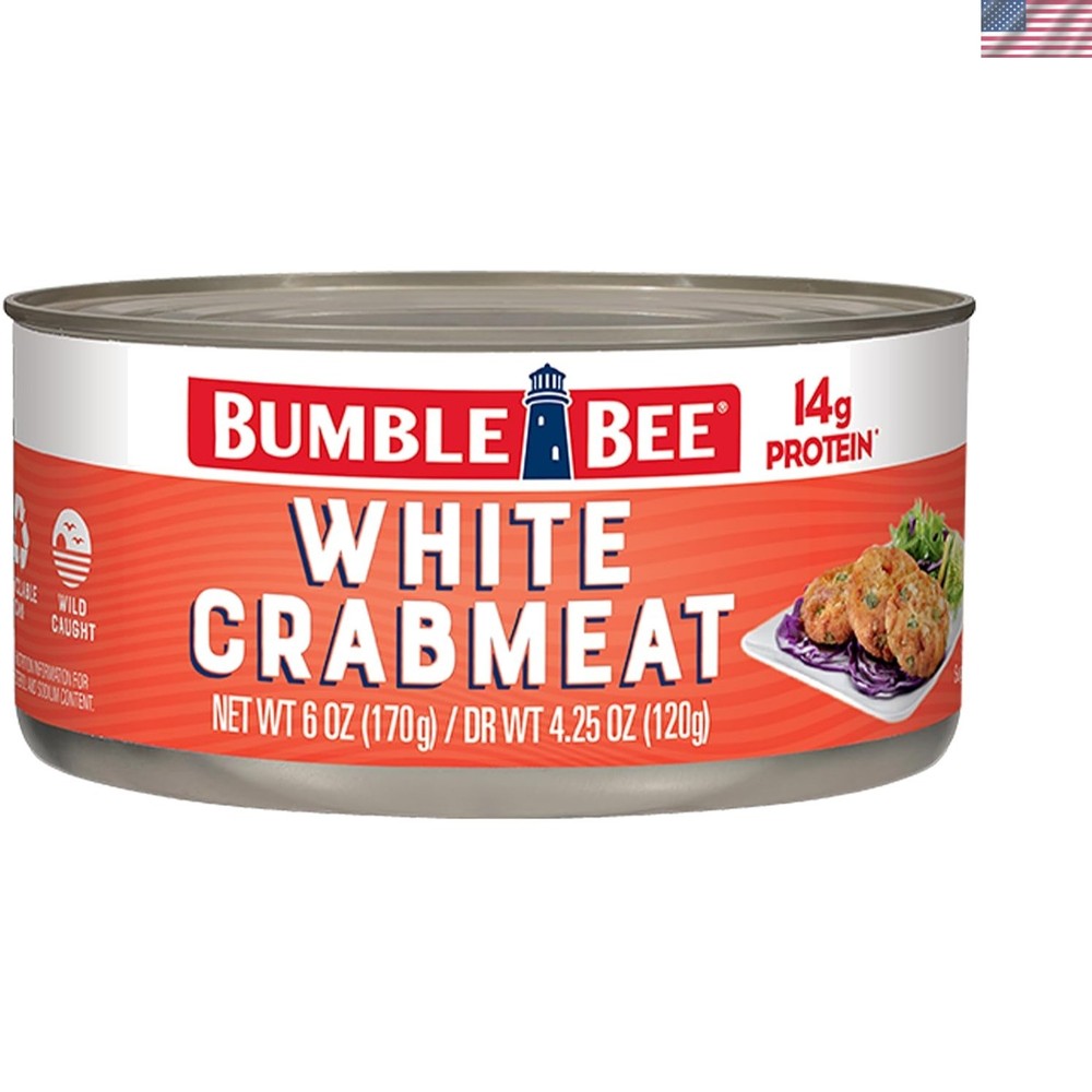6 oz Can of White Crab Meat – 14g Protein, Low Carb, Easy Meal Prep