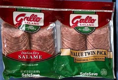 2 Pounds 32 oz Gallo Italian Dry Salame Deli Thin Sliced Salami 2 Individual Pks