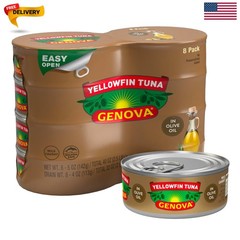 Yellowfin Tuna in Olive Oil, 5 Ounce Cans, 8-Pack – Nutrient Rich, High Prote…