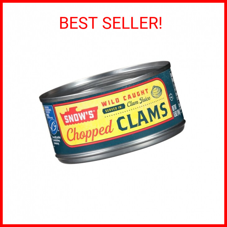 Snow’s Wild Caught Chopped Clams Canned, 6.5 Oz Can – 5g Protein Per Serving – G