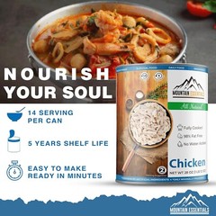 MOUNTAIN ESSENTIALS All Natural Fully Cooked Chicken 28oz, Food Pack of 12