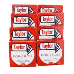 Taylor Ham/Taylor Pork Roll 8 packs of 8 Thin Slices – Total Weight 3 lbs
