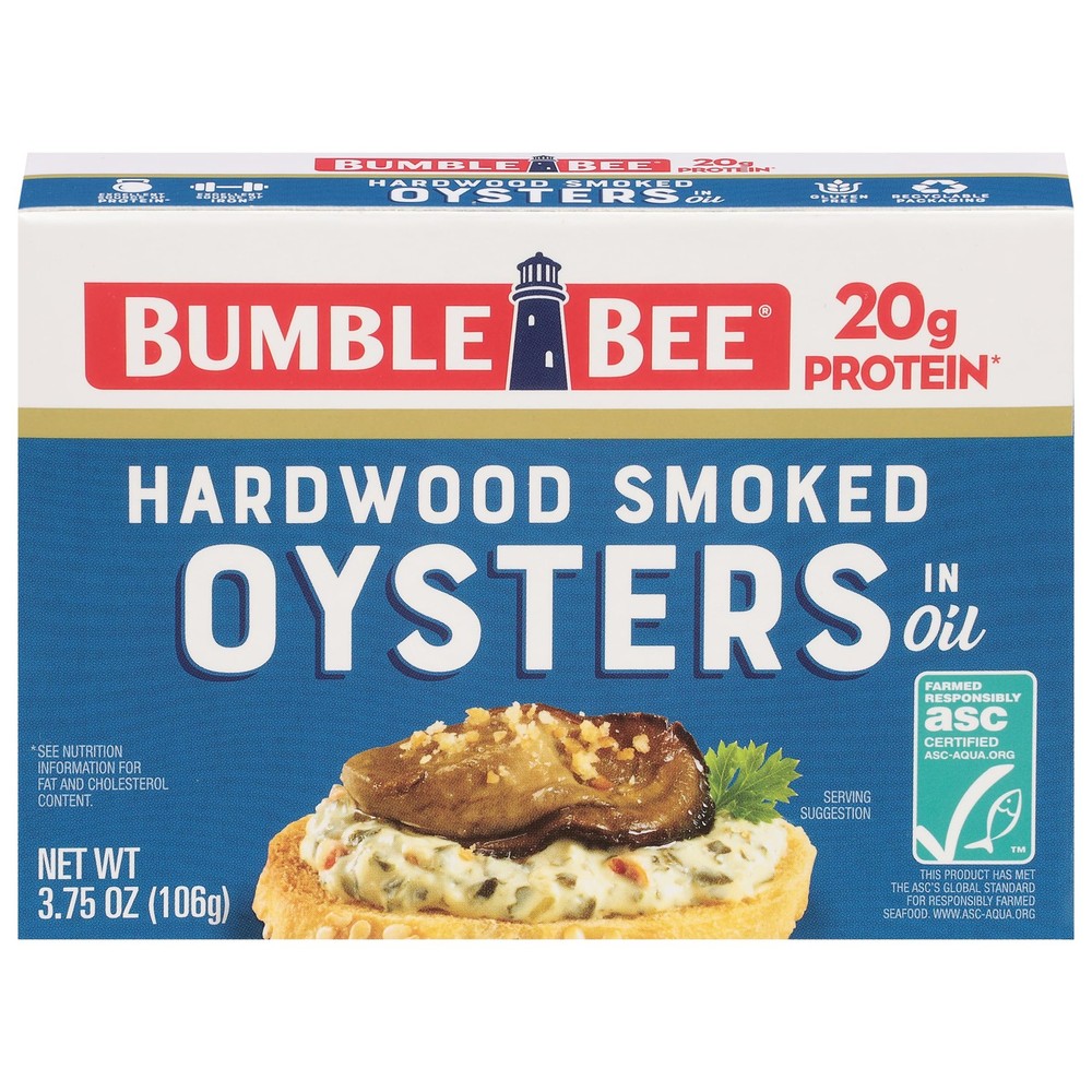 Bumble Bee Canned Hardwood Smoked Oysters, 3.75 oz Can Ounce (Pack of 1)