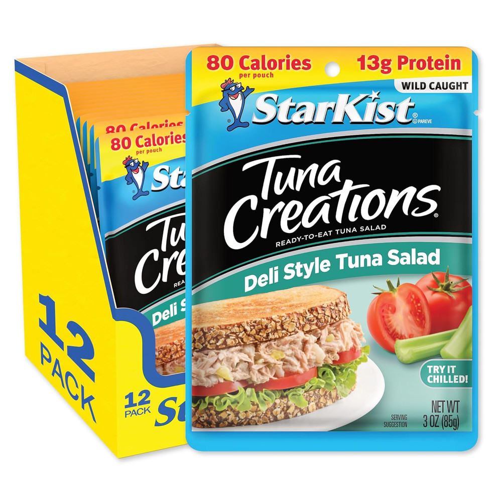 Tuna Creations Deli Style Tuna Salad, 3 Oz Pouch(12 Pack) Ready to Eat Wild Caug