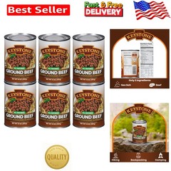 Versatile Gluten-Free Canned Ground Beef, 14 Oz – Ideal for Quick Meals, 6 Pack
