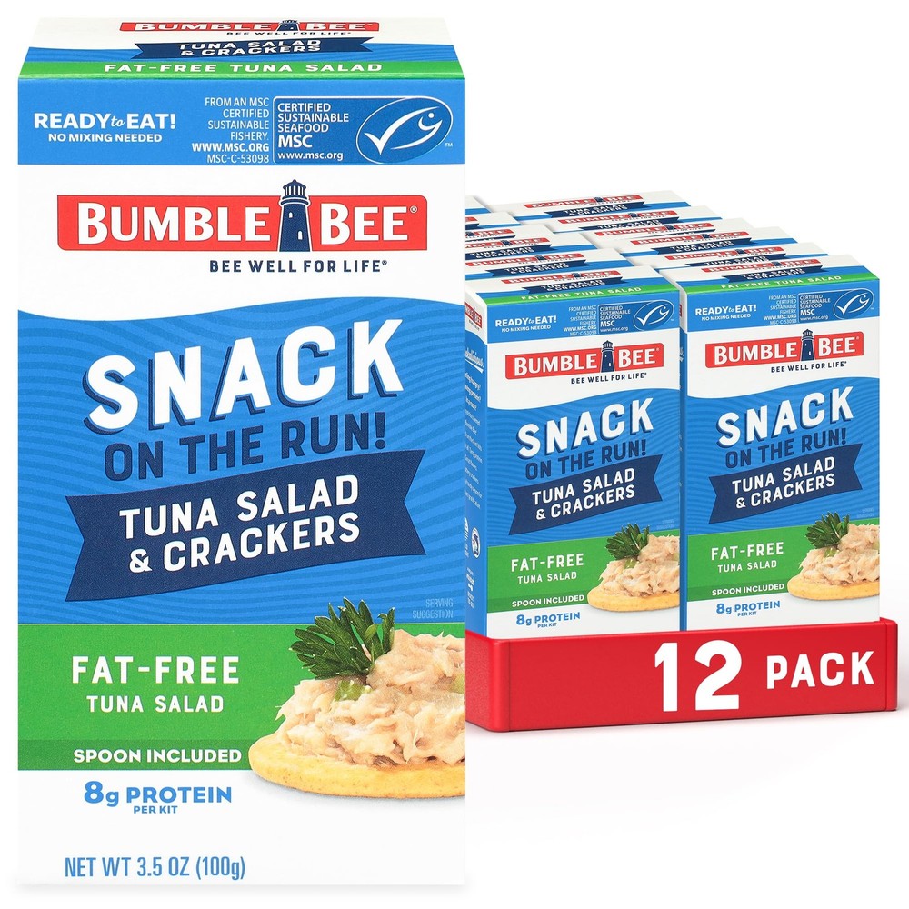 Bumble Bee Snack On The Run FatFree Tuna Salad with Crackers Kit Ready to Eat…