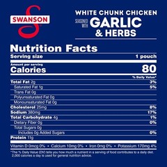 Swanson Garlic and Herbs 🥪 Fully Cooked Chicken, 2.6 OZ (Pack of 4)