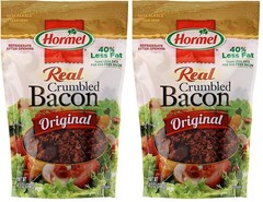 Flavorful Real Bacon Crumble Topping – Pack of Two 4.3oz Pouches for Easy Use