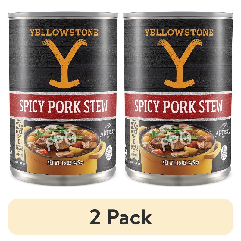 (2 pack) New Yellowstone Spicy Pork Stew 15 oz. Can
