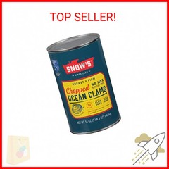 Snow’s Ocean Chopped Clams Canned, 51 oz Can – 7g Protein per Serving – Gluten F