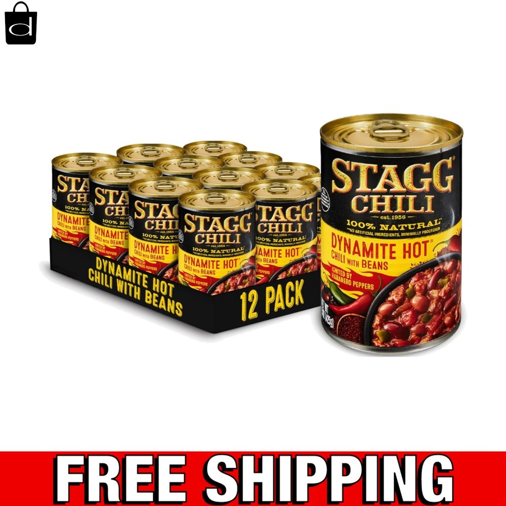 Dynamite Habanero Chili with Beans – 15 Ounce Pack of 12, High-Protein Delight