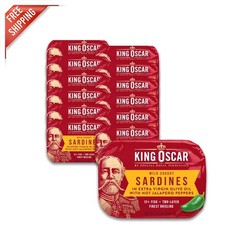 Gourmet Wild Caught Sardines in Extra Virgin Olive Oil, Spicy Jalapeno, 12 Pack