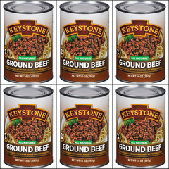 6 Canned- Keystone Ground Beef 14 oz Off-grid Emergency Survival Food Exp 1/2029