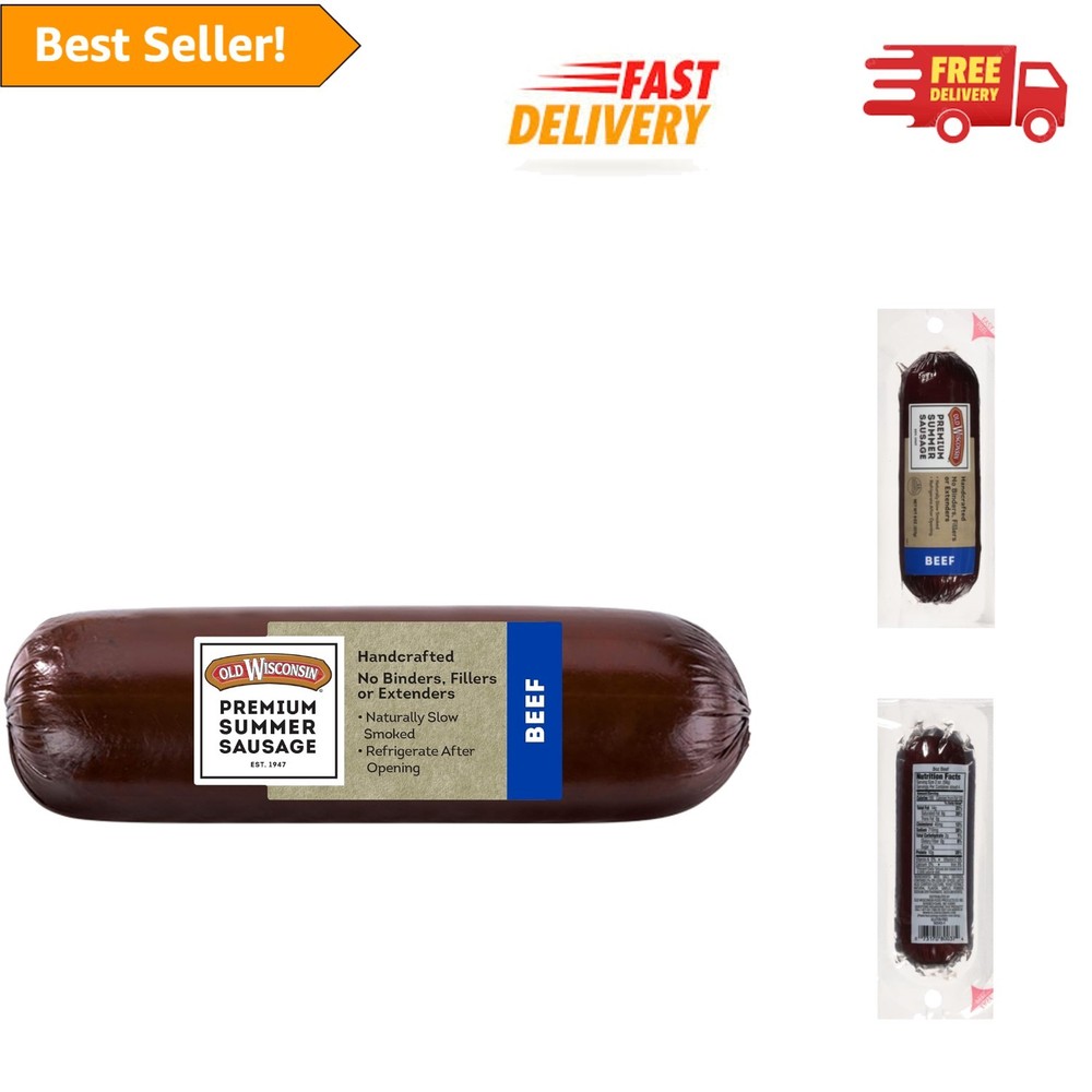 Savory 8oz Beef Summer Sausage – Perfect Keto Snack, No Fillers, Ready-to-Eat