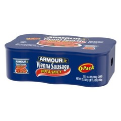 Armour Hot and Spicy Vienna Sausage, 4.6 Ounce [12-Cans]