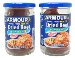 Armour Dried Beef Sliced Ground & Formed 2.25 Oz Pack of 2 Canned Meat Snack