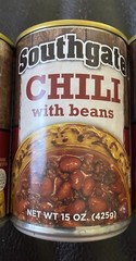4 Cans of SOUTHGATE CHILI With Beans 15oz Cans..New Labels Exp. Date 02/2029