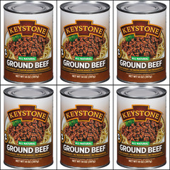 6 Canned Ground Beef 🇺🇸 USA Made Keystone Meat 14 Oz Ex 10/2029 Emergency Food