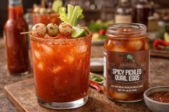 Spicy Pickled Quail Eggs Jar Fresh Hand Jarred Cooking Pantry Full Flavor Simple