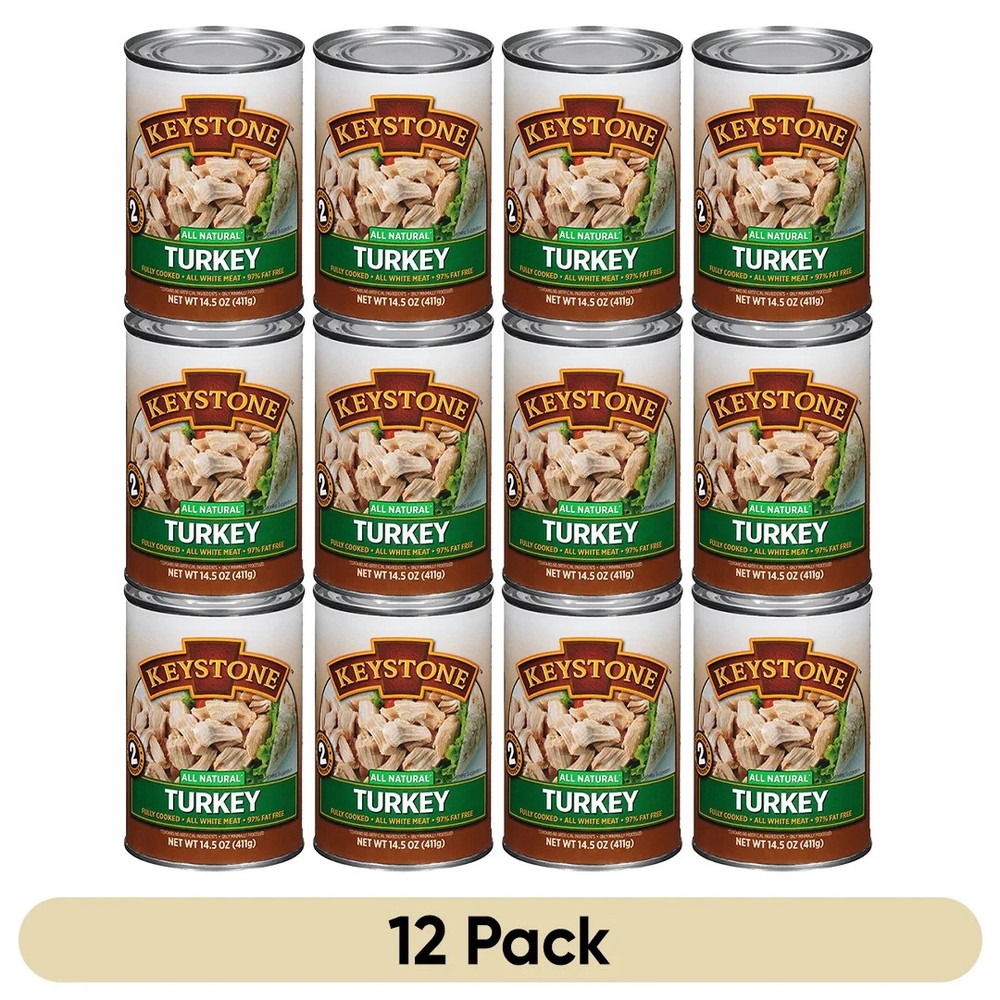 Keystone Fully Cooked Turkey, Canned Meat, 14.5 Ounce, 12 Pack