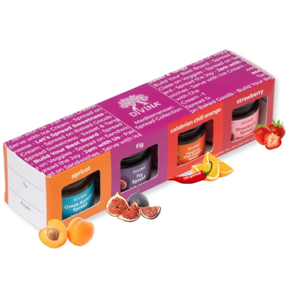 Mediterranean Spread Collection, 4-Pack Assortment of Apricot, Fig, Calabrian…