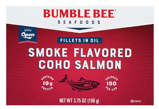 Bumble Bee Smoked Flavored Coho Salmon Fillets in Oil (Pack of 3) 3.75 Ounce Can