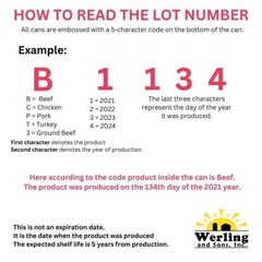 12 Cans Pack- Werling & Sons Canned Hamburger 14.5 Oz Fully Cooked Ground Beef